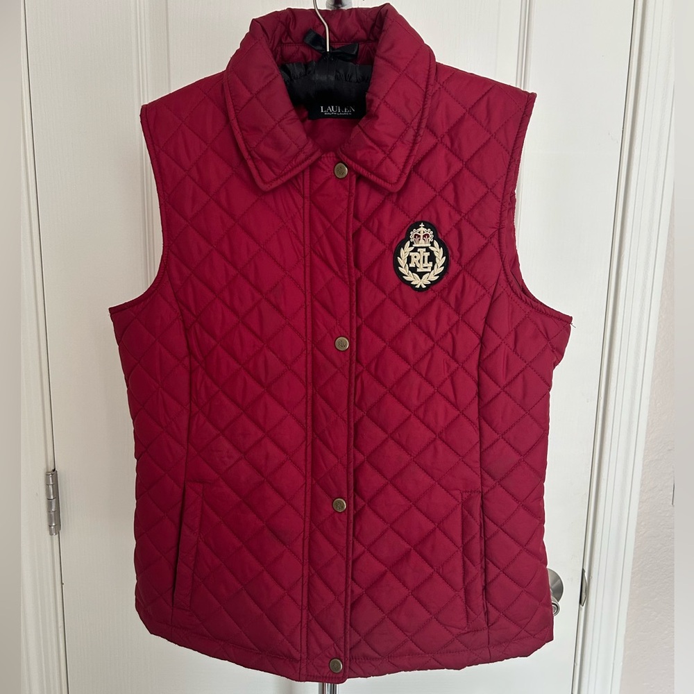 Ralph Lauren Red Quilted Puffer Vest